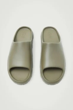 Sale COS CHUNKY SLIDES KHAKI GREEN