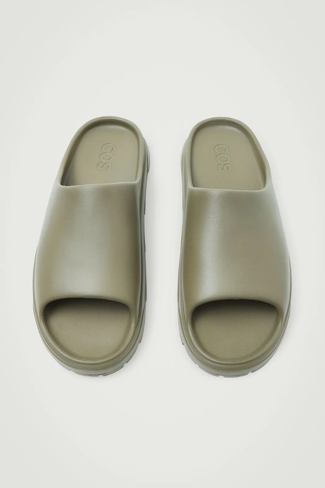 Sale COS CHUNKY SLIDES KHAKI GREEN
