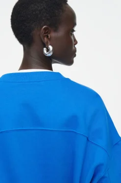 Outlet COS CLASSIC CREW-NECK SWEATSHIRT COBALT BLUE