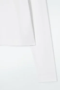 Discount COS CLEAN CUT REGULAR LONG-SLEEVED T-SHIRT white