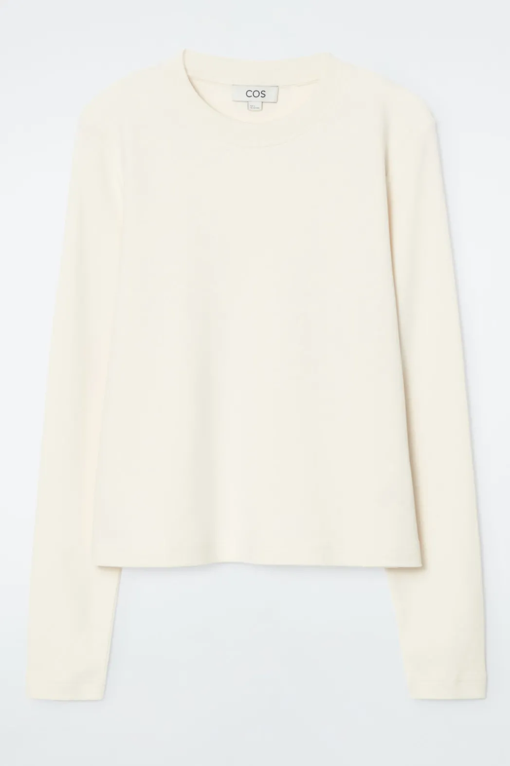 New COS CLEAN CUT REGULAR LONG-SLEEVED T-SHIRT BEIGE / UNDYED
