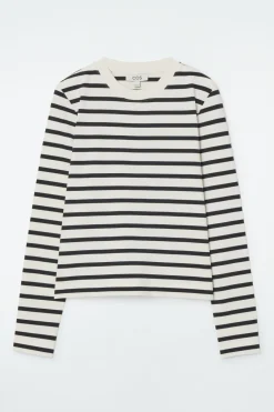 New COS CLEAN CUT REGULAR LONG-SLEEVED T-SHIRT NAVY