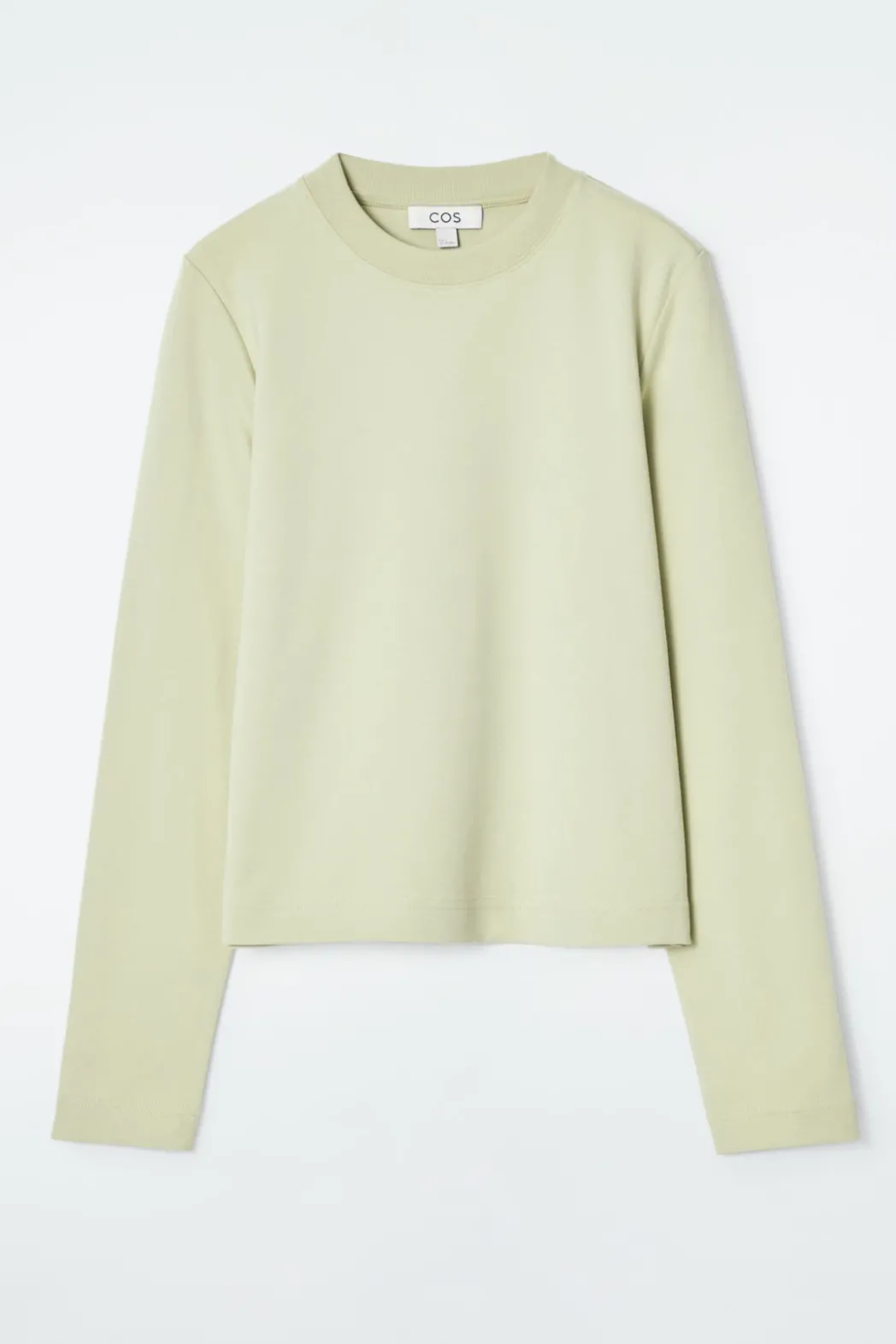 Sale COS CLEAN CUT REGULAR LONG-SLEEVED T-SHIRT LIGHT GREEN