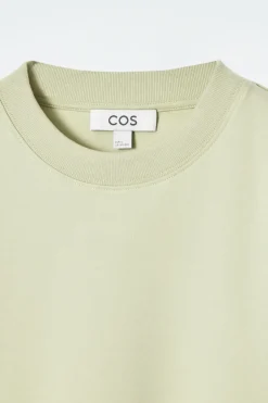 Sale COS CLEAN CUT REGULAR LONG-SLEEVED T-SHIRT LIGHT GREEN