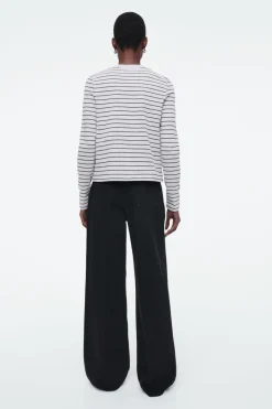 Hot COS CLEAN CUT REGULAR LONG-SLEEVED T-SHIRT GRAY / STRIPED
