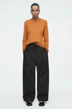Discount COS CLEAN CUT REGULAR LONG-SLEEVED T-SHIRT ORANGE