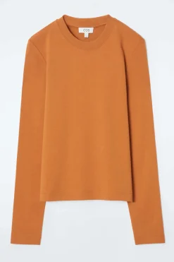 Discount COS CLEAN CUT REGULAR LONG-SLEEVED T-SHIRT ORANGE