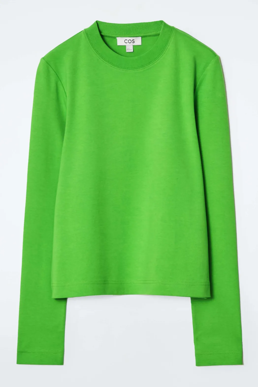 New COS CLEAN CUT REGULAR LONG-SLEEVED T-SHIRT BRIGHT GREEN