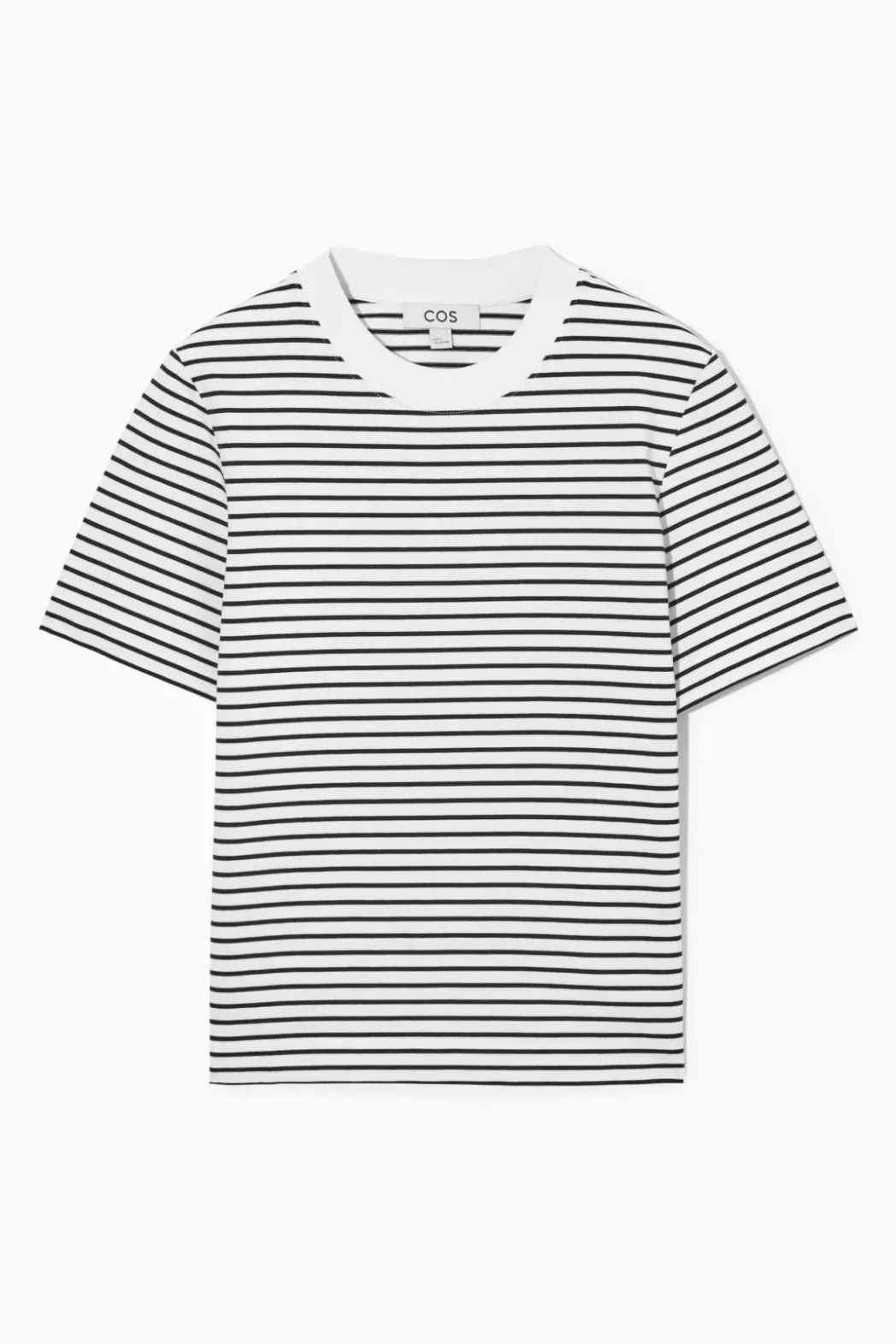 Discount COS CLEAN CUT REGULAR T-SHIRT off-white / black