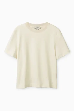COS CLEAN CUT REGULAR T-SHIRT LIGHT BEIGE