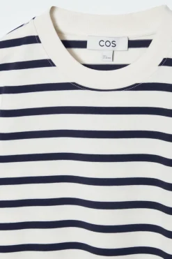 Sale COS CLEAN CUT REGULAR T-SHIRT NAVY / WHITE / STRIPED