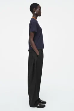 Best COS CLEAN CUT REGULAR T-SHIRT NAVY / ORANGE