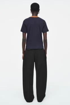 Best COS CLEAN CUT REGULAR T-SHIRT NAVY / ORANGE