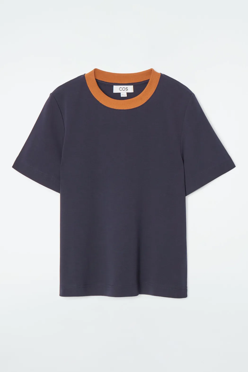 Best COS CLEAN CUT REGULAR T-SHIRT NAVY / ORANGE
