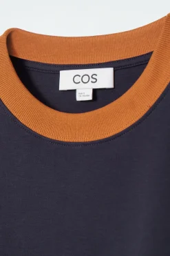 Best COS CLEAN CUT REGULAR T-SHIRT NAVY / ORANGE