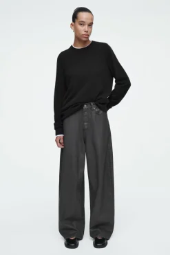 Online COS COAST WIDE-LEG JEANS BLACK