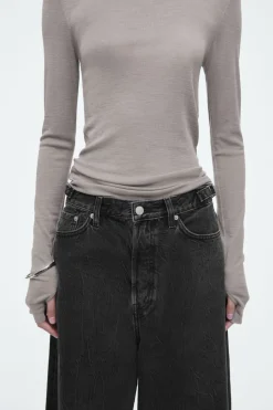 Discount COS COAST WIDE-LEG JEANS CRINKLED BLACK