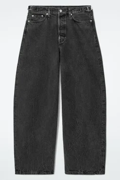 Discount COS COAST WIDE-LEG JEANS CRINKLED BLACK