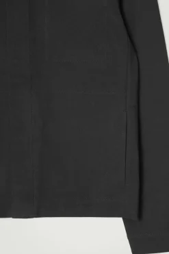 Sale COS COLLARED COTTON-JERSEY JACKET BLACK