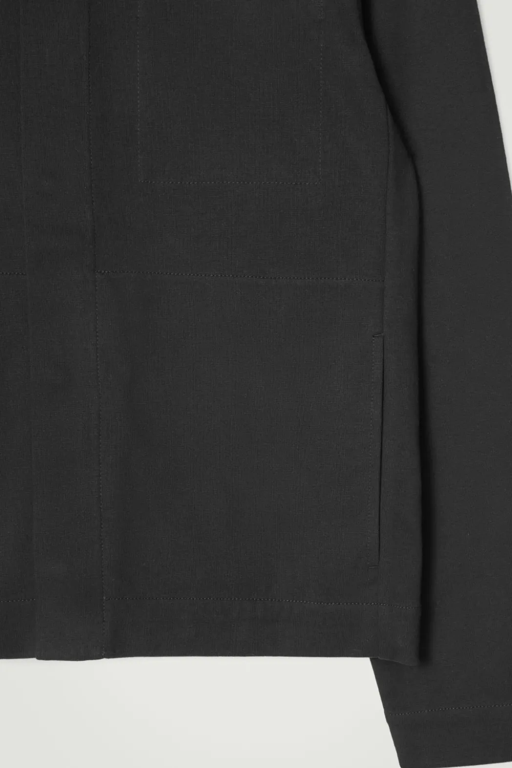 Sale COS COLLARED COTTON-JERSEY JACKET BLACK