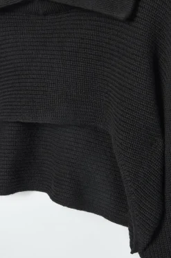 Sale COS COLLARED CROPPED KNITTED SWEATER BLACK