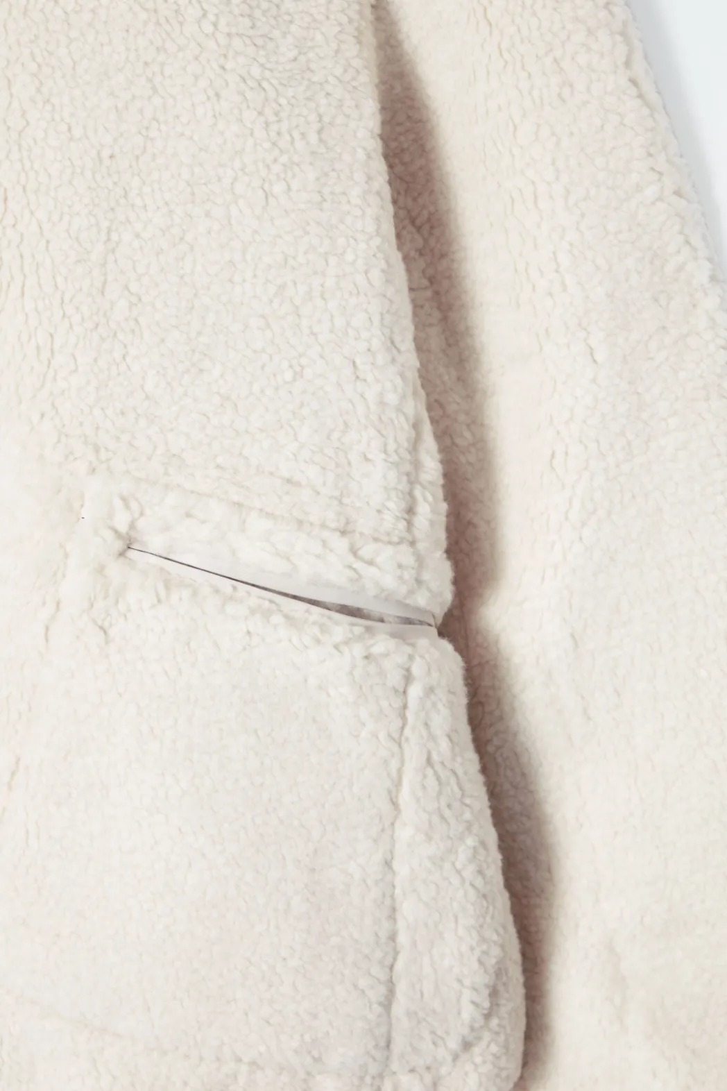 New COS COLLARED FAUX SHEARLING JACKET IVORY