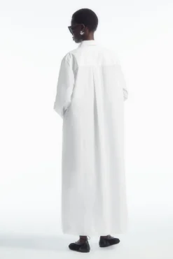 Best COS COLLARED MIDI SHIRT DRESS WHITE