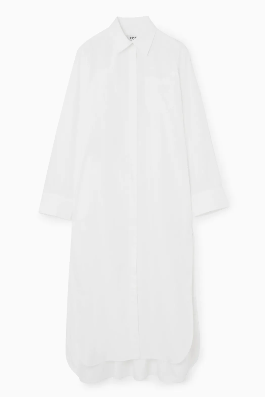Best COS COLLARED MIDI SHIRT DRESS WHITE