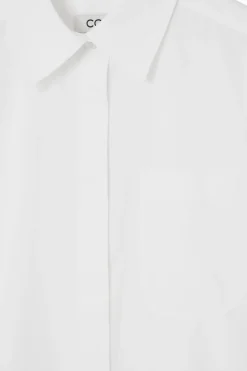 Best COS COLLARED MIDI SHIRT DRESS WHITE