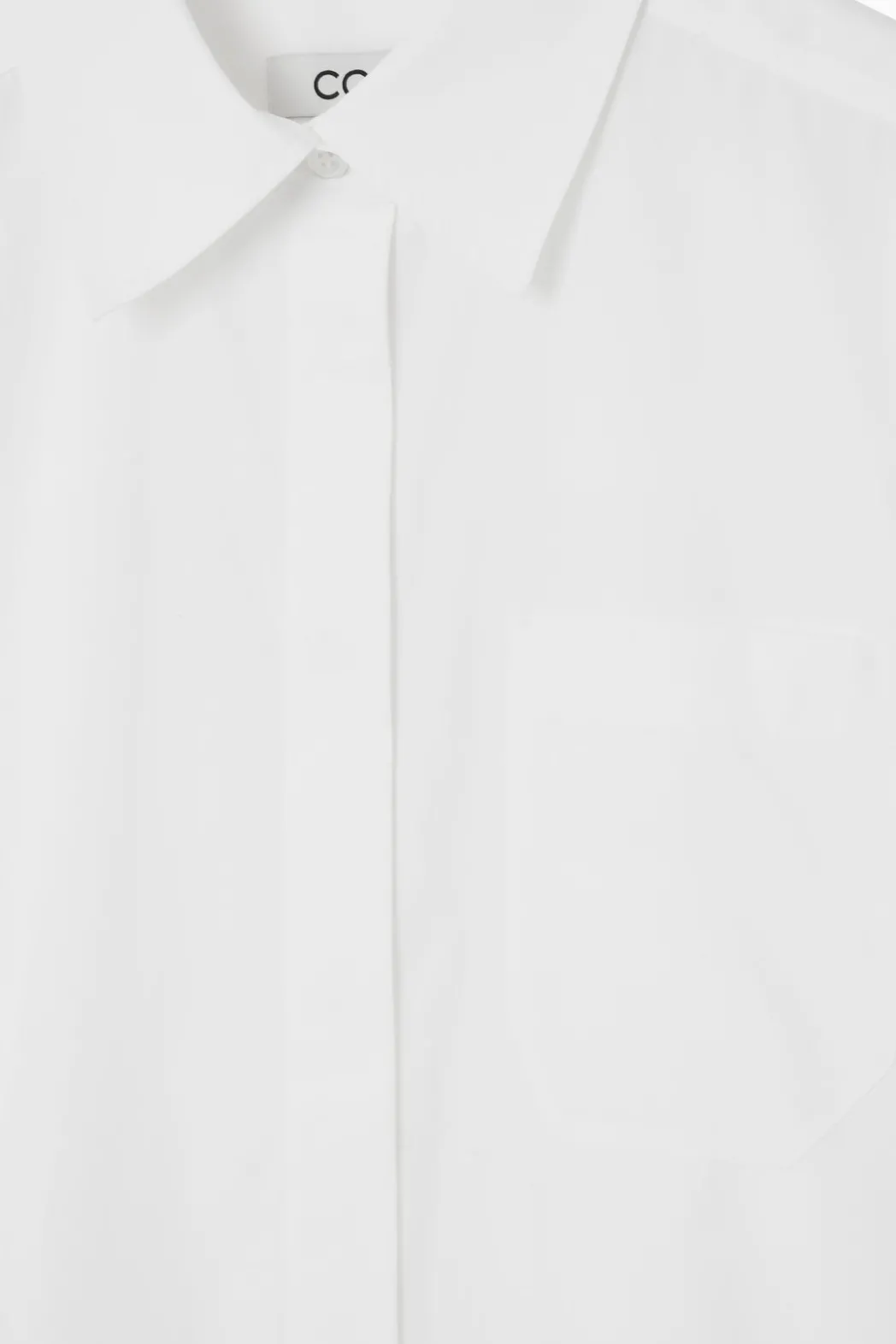 Best COS COLLARED MIDI SHIRT DRESS WHITE