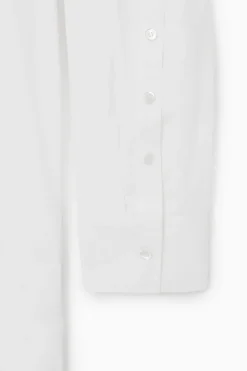 Best COS COLLARED MIDI SHIRT DRESS WHITE