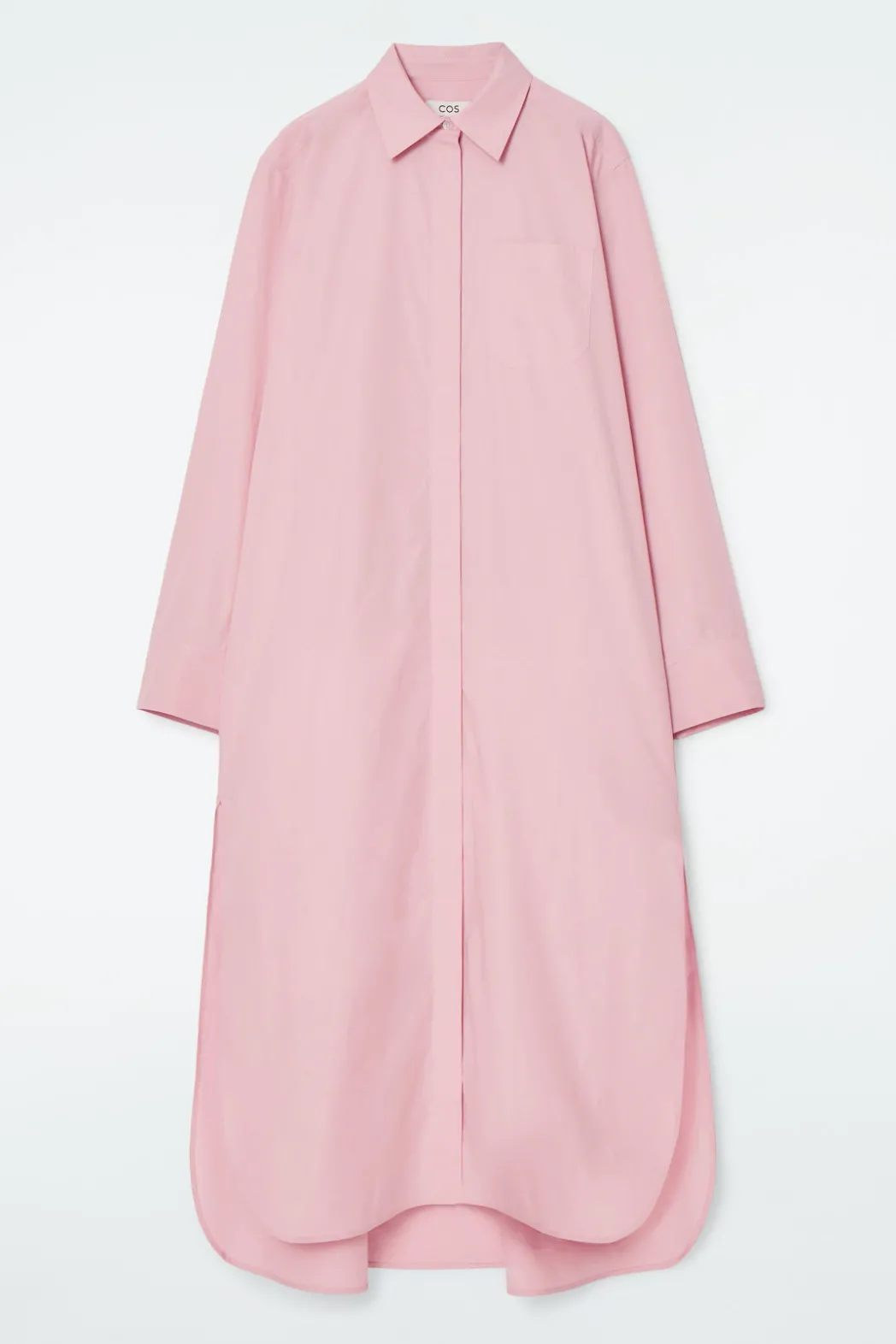 Clearance COS COLLARED MIDI SHIRT DRESS PINK