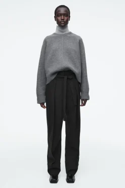 Discount COS COLOUR-BLOCK LAYERED WOOL JUMPER GRAY