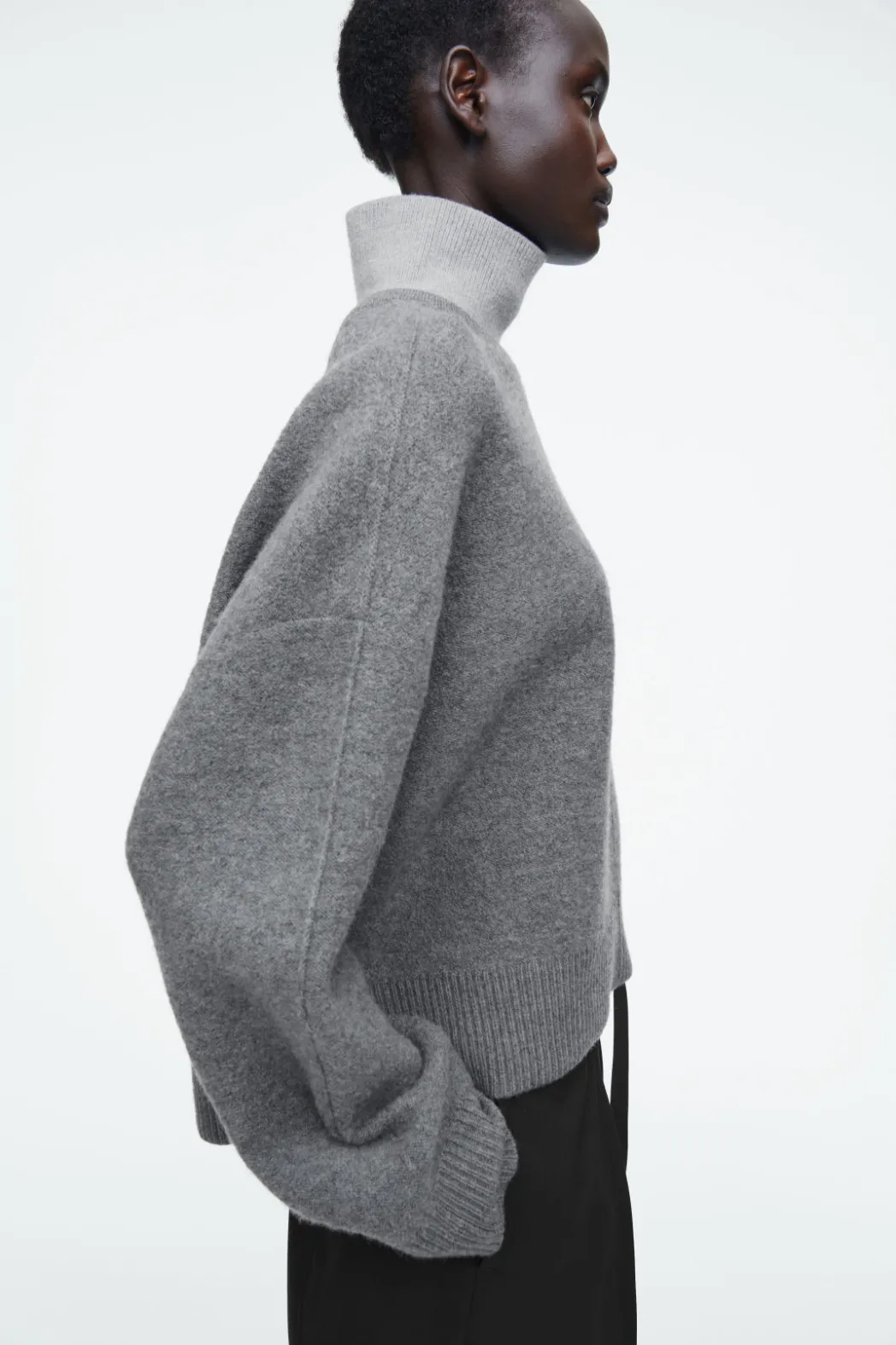 Discount COS COLOUR-BLOCK LAYERED WOOL JUMPER GRAY