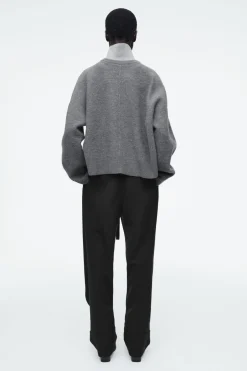 Discount COS COLOUR-BLOCK LAYERED WOOL JUMPER GRAY