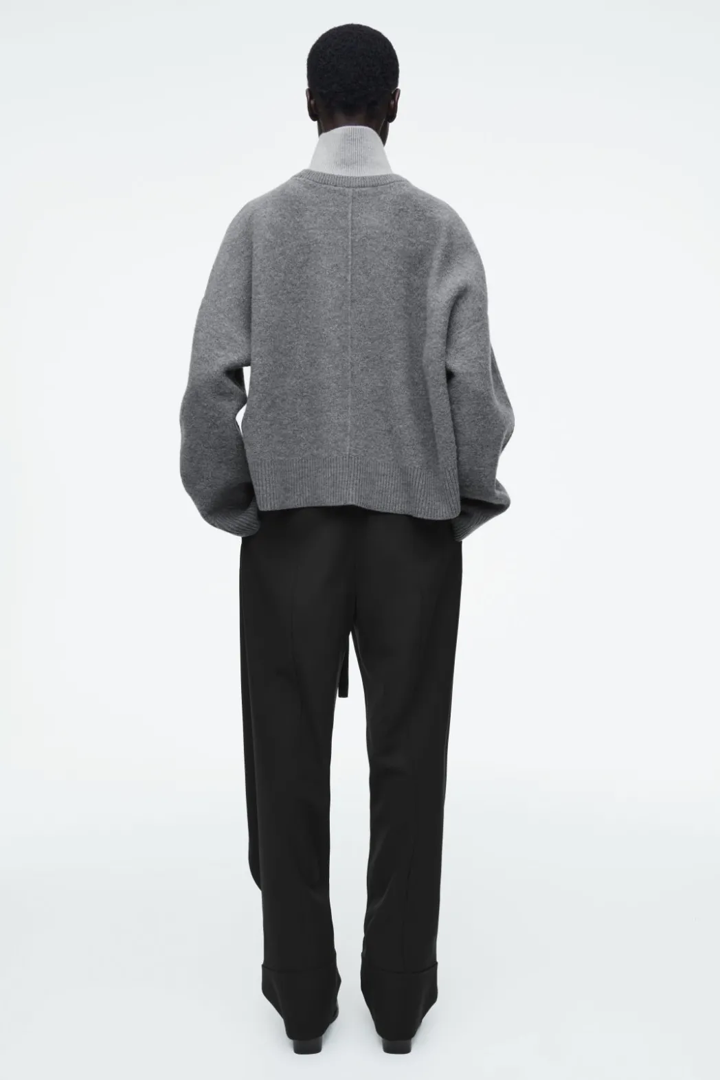 Discount COS COLOUR-BLOCK LAYERED WOOL JUMPER GRAY
