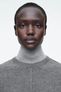 Discount COS COLOUR-BLOCK LAYERED WOOL JUMPER GRAY