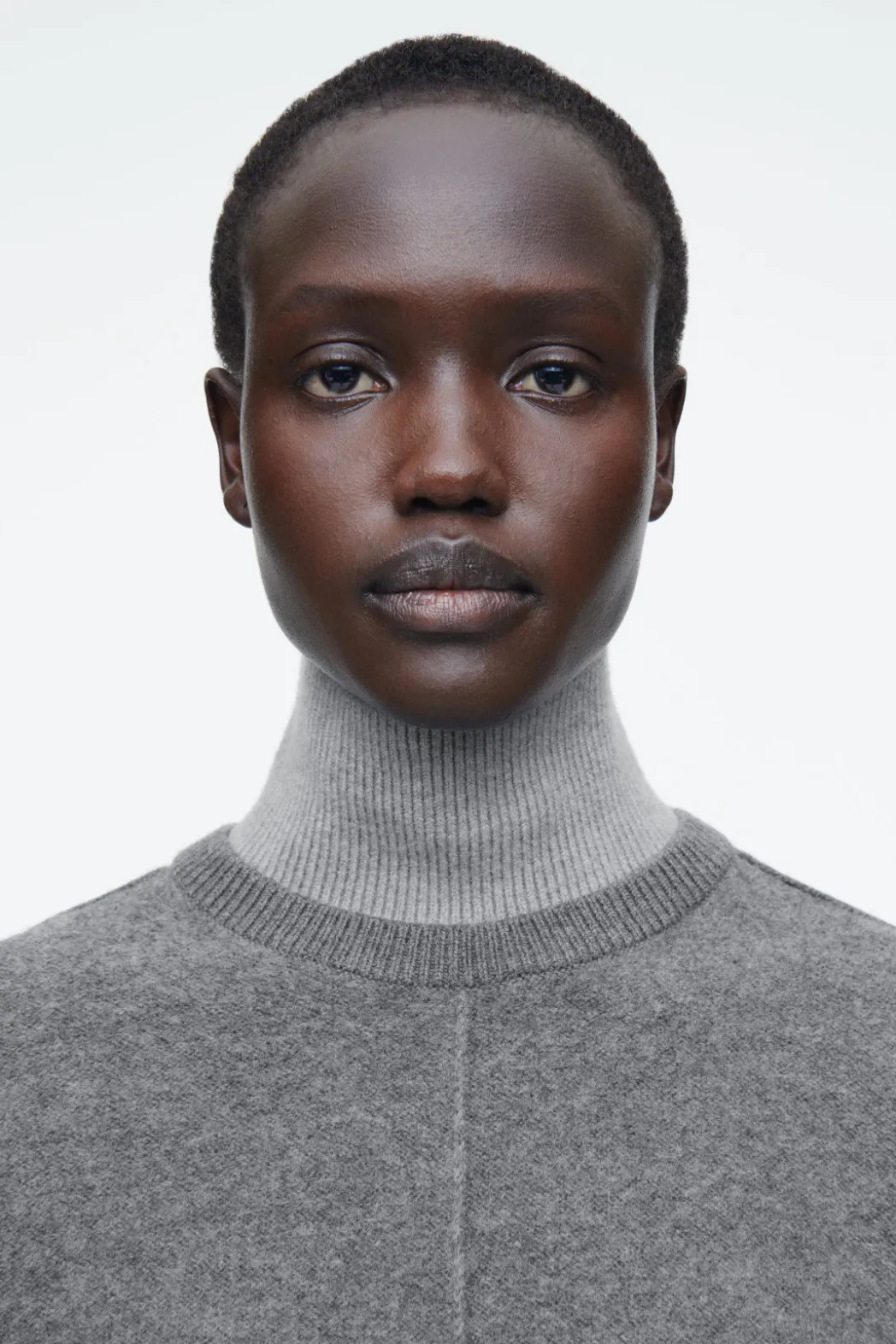 Discount COS COLOUR-BLOCK LAYERED WOOL JUMPER GRAY