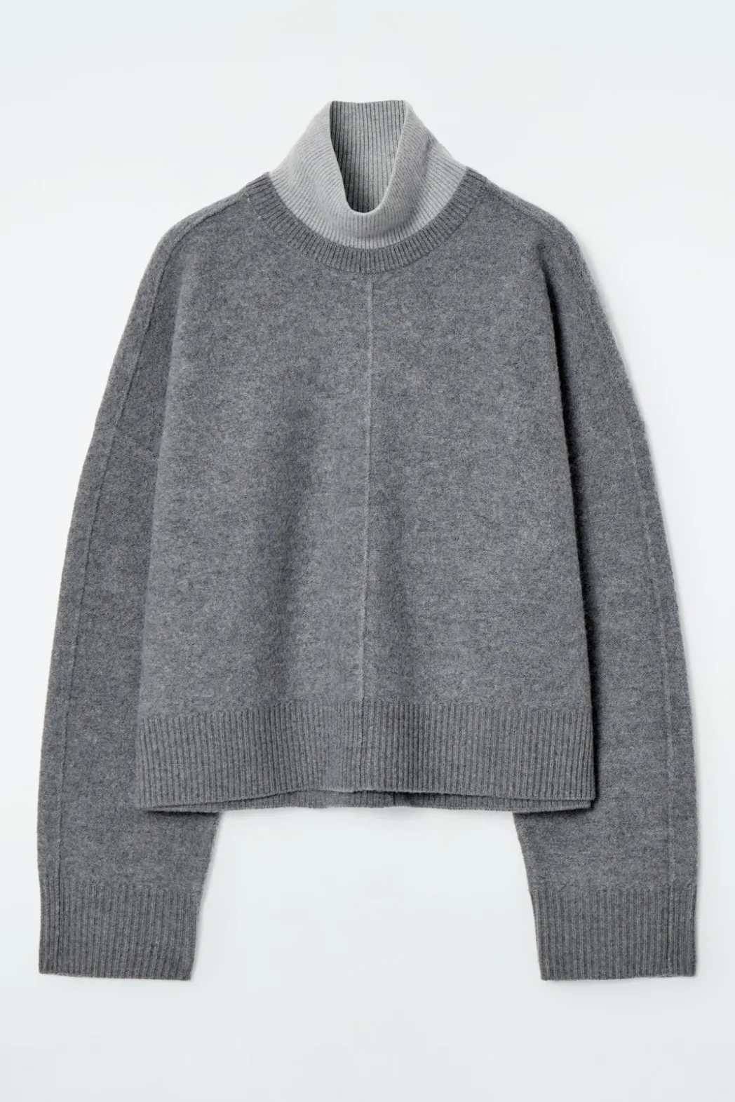 Discount COS COLOUR-BLOCK LAYERED WOOL JUMPER GRAY