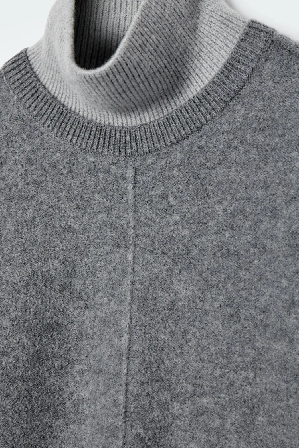 Discount COS COLOUR-BLOCK LAYERED WOOL JUMPER GRAY