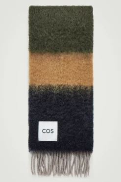 Clearance COS COLOUR-BLOCK MOHAIR SCARF NAVY / STRIPED