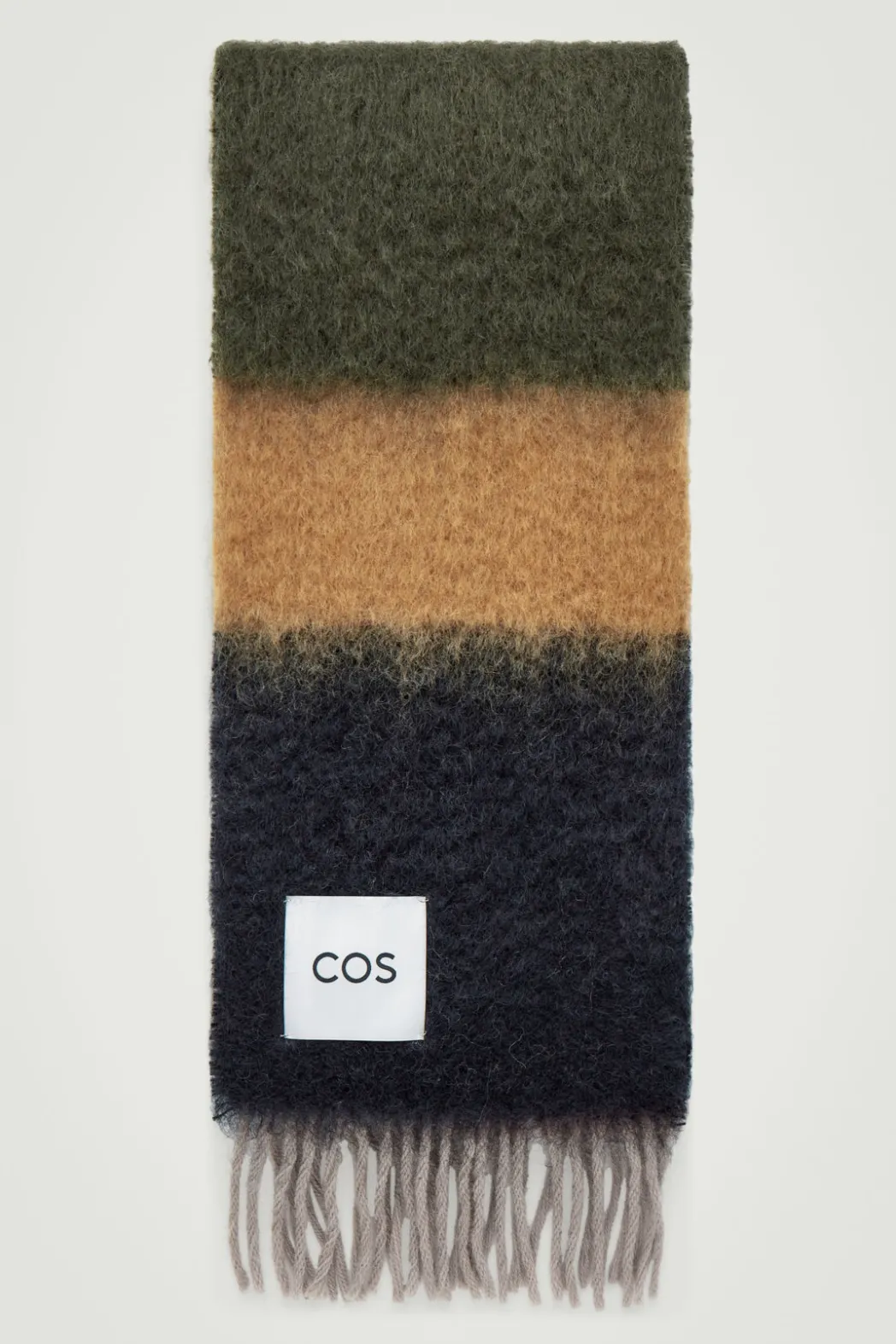 Clearance COS COLOUR-BLOCK MOHAIR SCARF NAVY / STRIPED