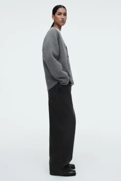 Discount COS COLOUR-BLOCK WOOL V-NECK CARDIGAN GRAY