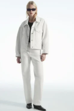 Online COS COLUMN STRAIGHT-LEG JEANS CHALK