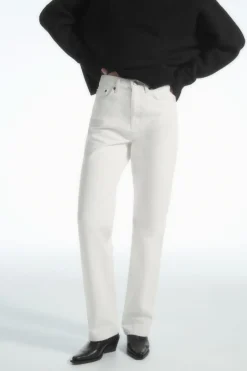 Online COS COLUMN STRAIGHT-LEG JEANS CHALK