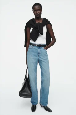 Online COS COLUMN STRAIGHT-LEG JEANS LIGHT BLUE