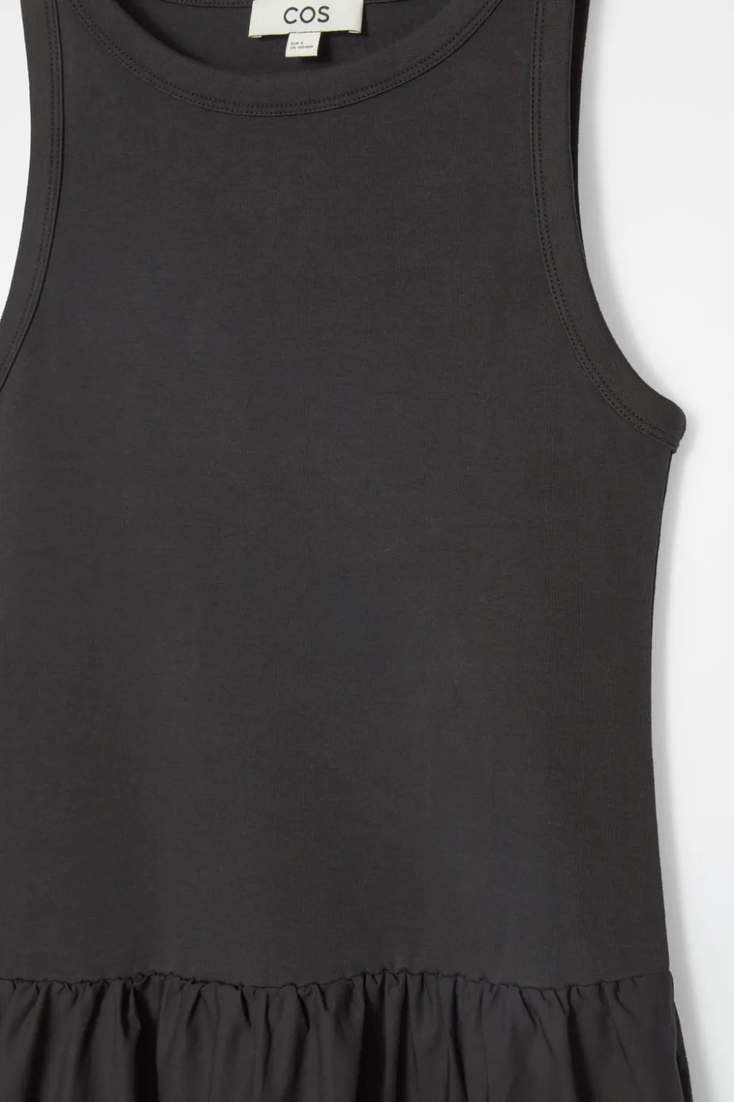 New COS CONTRAST-PANEL MAXI DRESS BLACK