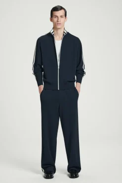 Outlet COS CONTRAST-STRIPE KNITTED JOGGERS NAVY / IVORY