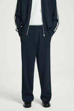 Outlet COS CONTRAST-STRIPE KNITTED JOGGERS NAVY / IVORY