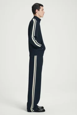 Outlet COS CONTRAST-STRIPE KNITTED JOGGERS NAVY / IVORY